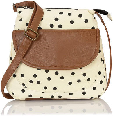 

Kleio Women Casual Beige Canvas Sling Bag