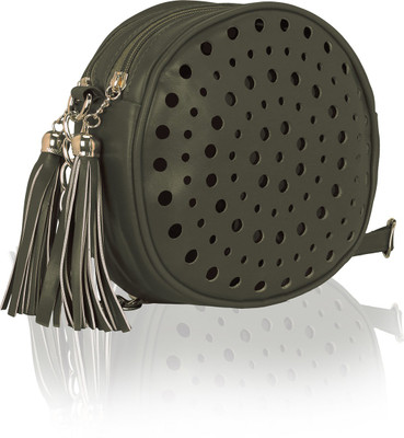 

Kleio Women Casual Green PU Sling Bag