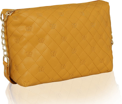

Kleio Women Casual Yellow PU Sling Bag