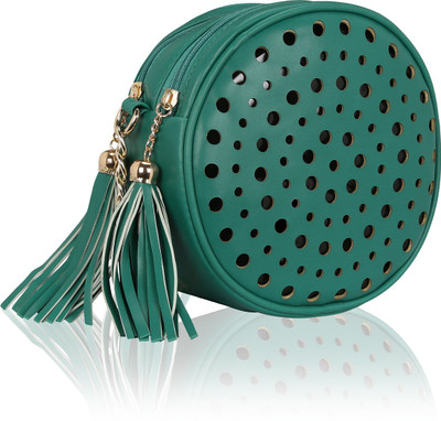 

Kleio Women Casual Green PU Sling Bag