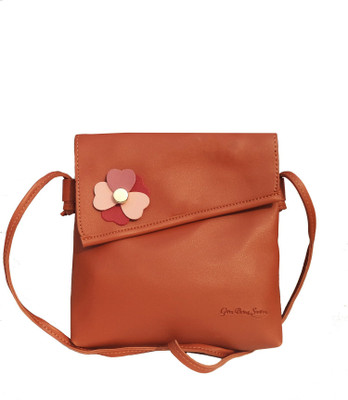 

Gifts Bring Smiles Women Casual, Evening/Party Brown Leatherette Sling Bag