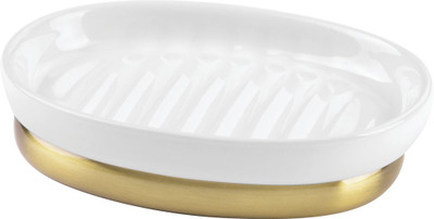 

Interdesign York Ceramic Bathroom(White, Gold), Gold;white