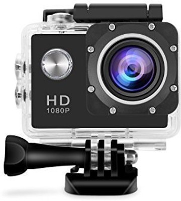 Spring Jump 1080P Action Camera Effective 12Mp 1080p Wide Angle Lens Waterproof Sports Camera Sports and Action Camera(Black 12 MP)