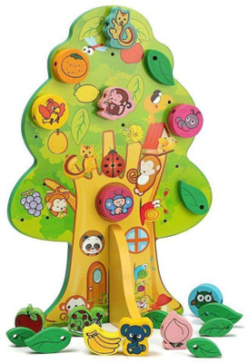 

Blossoms Wooden Fruit Stacking Toy(Multicolor)