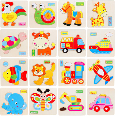 

Blossoms Wooden Baby Puzzles- Random set of 4 baby puzzle. Attactive wooden puzzle(Multicolor)