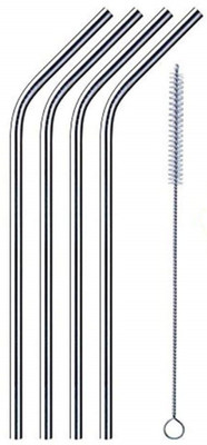 

Skywalk Straight Drinking Straw(Silver, Pack of 4)