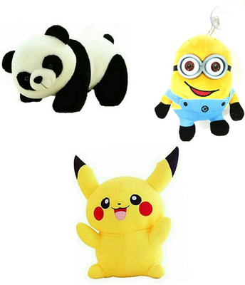 

soniya Enterprises Pikachu-40cm and panda-38cm and minion - 25 cm(Multicolor)