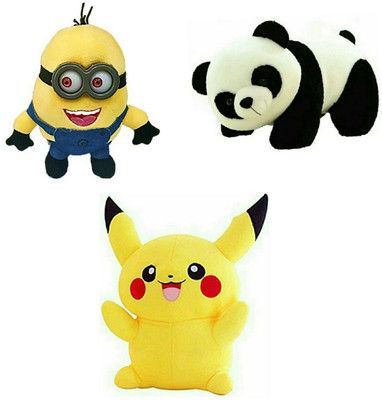 

soniya Enterprises Pikachu-45cm and panda-42cm and minion - 25 cm(Multicolor)