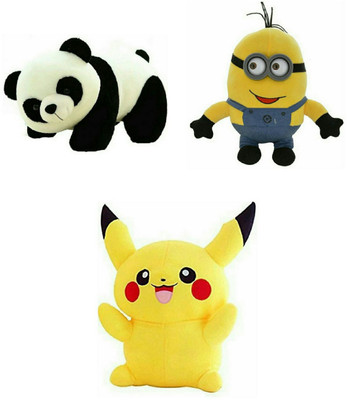 

soniya Enterprises Pikachu-42cm and panda-40cm and minion - 25 cm(Multicolor)