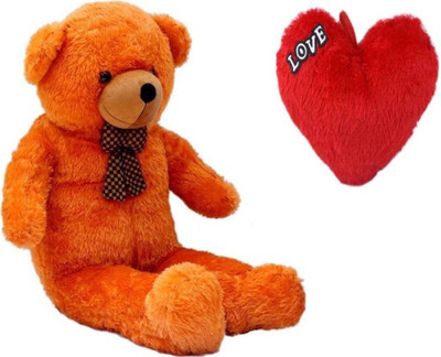 

THE HIGH THINKING TOYS Combo Offer Extra Large Brown Teddy Bear 5 Feet & Small Red Heart with love - 152 cm(Brown)