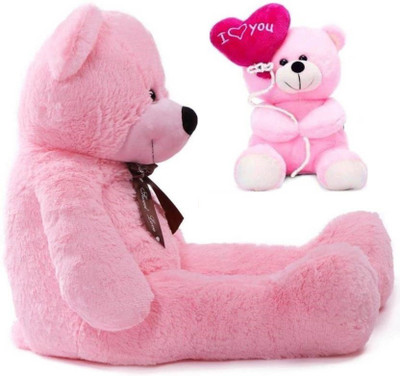

THE HIGH THINKING TOYS Combo Offer Pack of Two Super Extra Large Pink Teddy Bear 5 Feet & Balloon Teddy Bear with I love you heart 18 Cm - 152 cm(Pink)