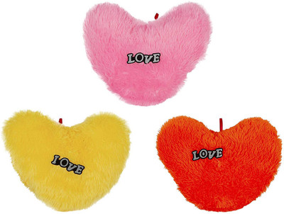 

Unicorn Soft Toys love printed heart pillow multicolour (pack of 3) - 36 cm(Multicolor)
