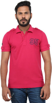 

Got It Solid Men's Polo Neck Pink T-Shirt