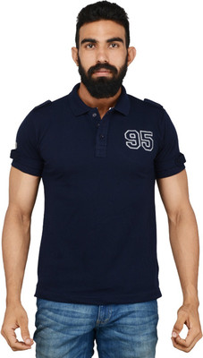 

Got It Solid Men's Polo Neck Blue T-Shirt, Navy blue