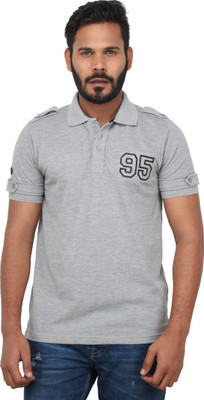 

Got It Solid Men's Polo Neck Grey T-Shirt