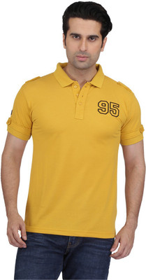 

Got It Solid Men's Polo Neck Yellow T-Shirt