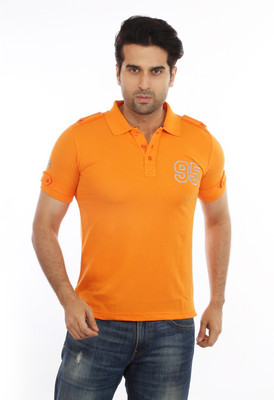 

Got It Solid Men's Polo Neck Orange T-Shirt