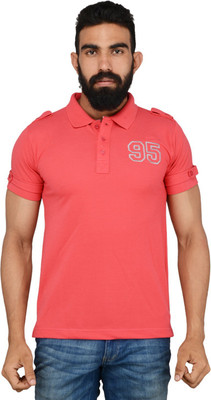 

Got It Solid Men's Polo Neck Red T-Shirt, Carrot red