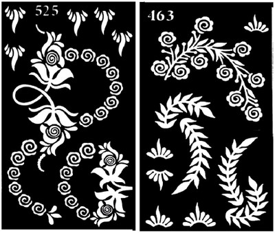 

ivana's Henna Tattoo Stencil (Set of 2) Women Girls Body Paint Temporary Tattoo (63) (tatto)(tatto)
