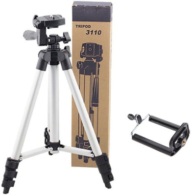 

LIFEMUSIC 3110 Tripod(Silver & Black, Supports Up to 900)
