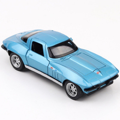 

Emob Blue 1:32 Die Cast Metal Chevrolet Corvette Pull Back Car Toy with Light and Sound Effects(Multicolor)