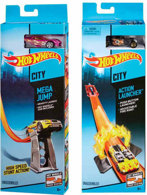

Hot Wheels City Mega Jump N Action Launcher Track System With 1:64 Car(Multicolor)