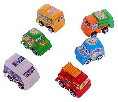 

SPORTSHOLIC 6 pcs Pull Back Toy Car Bus Truck Set For Kids 3 To 5 Years(Multicolor)