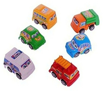 

SPORTSHOLIC Kids 6 pcs Pull Back Toy Car Bus Fire Truck Set For Kids 3 To 5 Years(Multicolor)
