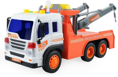 

IndusBay Engineering Automobile Vehicle Wrecker Police Pick-up Tow Truck Crane Toy for Kids(Orange)