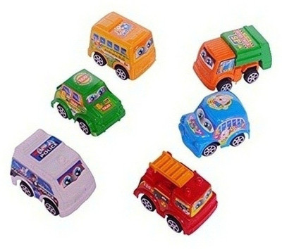 

SPORTSHOLIC New Kids 6 pcs Pull Back Toy Car Bus Truck Set For Kids 3 To 5 Years(Multicolor)