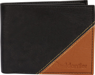 

Wildantler Men Black Artificial Leather Wallet(9 Card Slots)