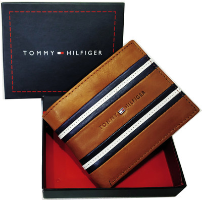 

TOMMY HlLFlGER Men Tan Genuine Leather Wallet(6 Card Slots)