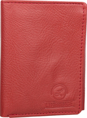LIMERENCE Men Red Artificial Leather Wallet(7 Card Slots), Cherry red