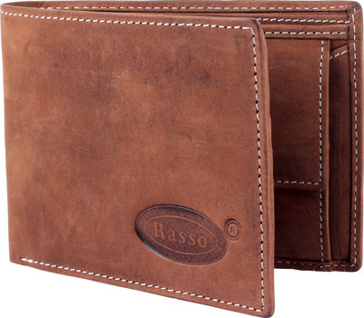

RASSO Men Brown Genuine Leather Wallet(4 Card Slots)