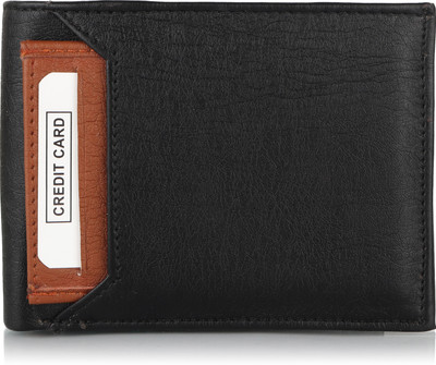 

SAMTROH Men Black Artificial Leather Wallet(5 Card Slots), Black & tan
