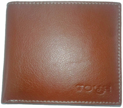 

TOUGH Men Tan Genuine Leather Wallet(3 Card Slots), Cognac