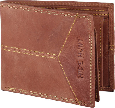 

Hide Hunt Men Tan Genuine Leather Wallet(8 Card Slots)