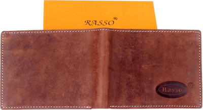 

RASSO Men Brown Genuine Leather Wallet(9 Card Slots)