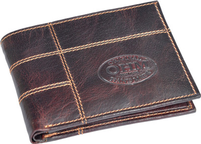 

OHM New York Men Brown Genuine Leather Wallet(8 Card Slots)