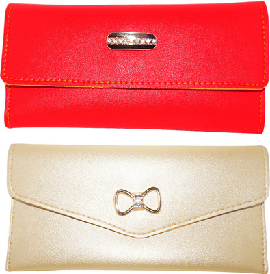 

Fillincart Women Gold, Red Artificial Leather Wallet(10 Card Slots)