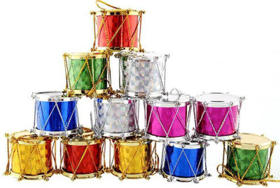 

S & S Handicrafts Drum Small 12p Hanging Ornaments Pack of 12