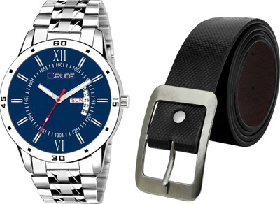 

crude Analog Watch, Belt Combo(Blue)