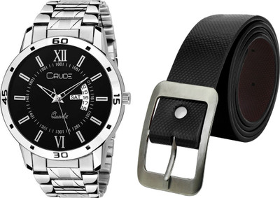 

Crude Analog Watch, Belt Combo(Black)
