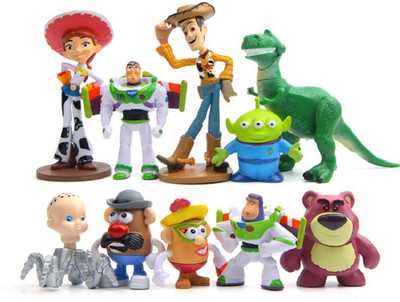 

imodish Toy Story 2 Set of 10 Pcs. Sheriff Woody, Buzz Lightyear, Jessie, Alien, Lots-o'-Huggin' Bear, Mr. and Mrs. Potato Head, Rex 5-10 Cms. Action Figure(Multicolor)