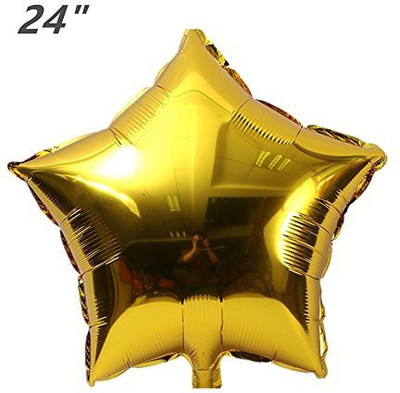 

ZOOYOO 24Pcs Star Shape Foil Mylar Balloons,24 Inch Pentagram Balloon Birthday Party & Wedding Decoration (Gold)