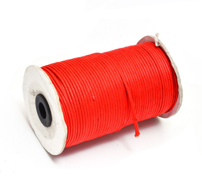 

Kalpadrum Jewellery Making 2 MM Red Cotton Wax Cord 100 Mtr