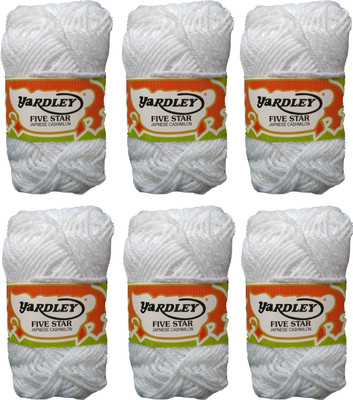 

yardley Needle Knitting Thread Dyed White Color Pack Of 6