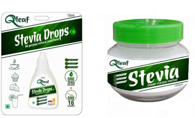 

Qleaf Combo : Pack of 10 ml stevia drops+ 100 Gm Jar Sweetener(200 g, Pack of 2)