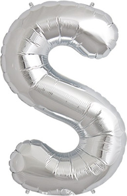 

Events Framer Solid S - Alphabet Foil Balloon Silver Letter Balloon(Silver, Pack of 1)