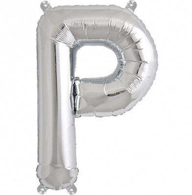 

Events Framer Solid P - Alphabet Foil Balloon Silver Letter Balloon(Silver, Pack of 1)